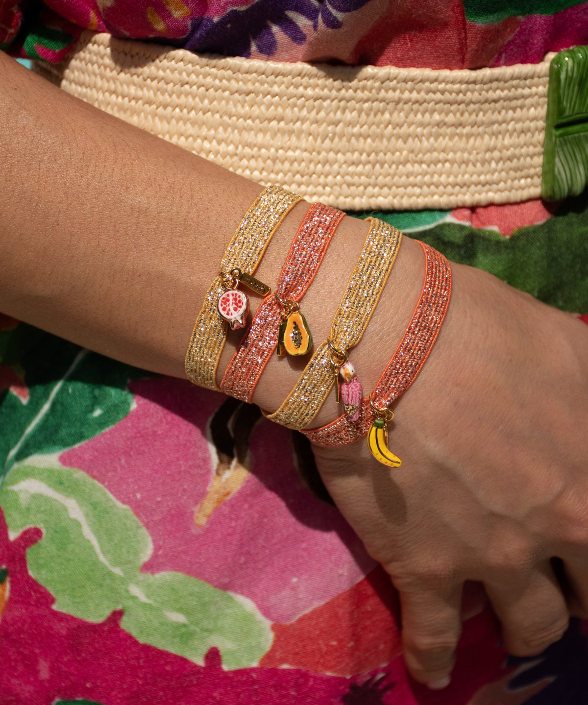 Bracelet twistband cacatoès rose