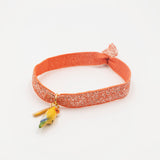 Bracelet twistband élastique orange perroquet jaune
