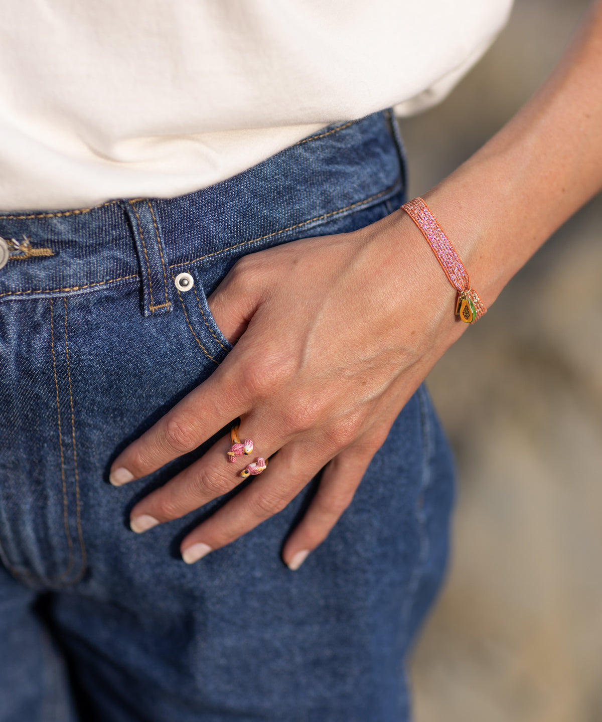 Bracelet twistband papaye 