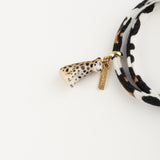Bracelet ajustable en porcelaine coton upcyclé et laiton doré