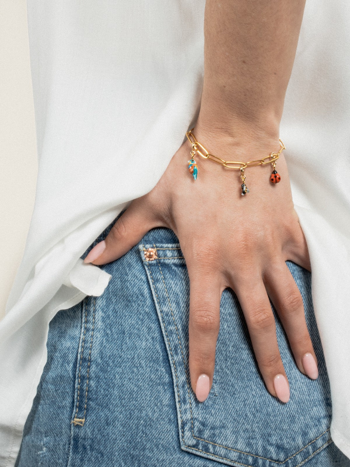 Charm's animal coccinelle porcelaine peint à la main