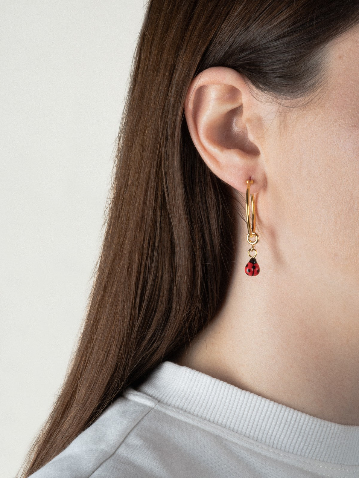 Charm's animal coccinelle porcelain peint à la main