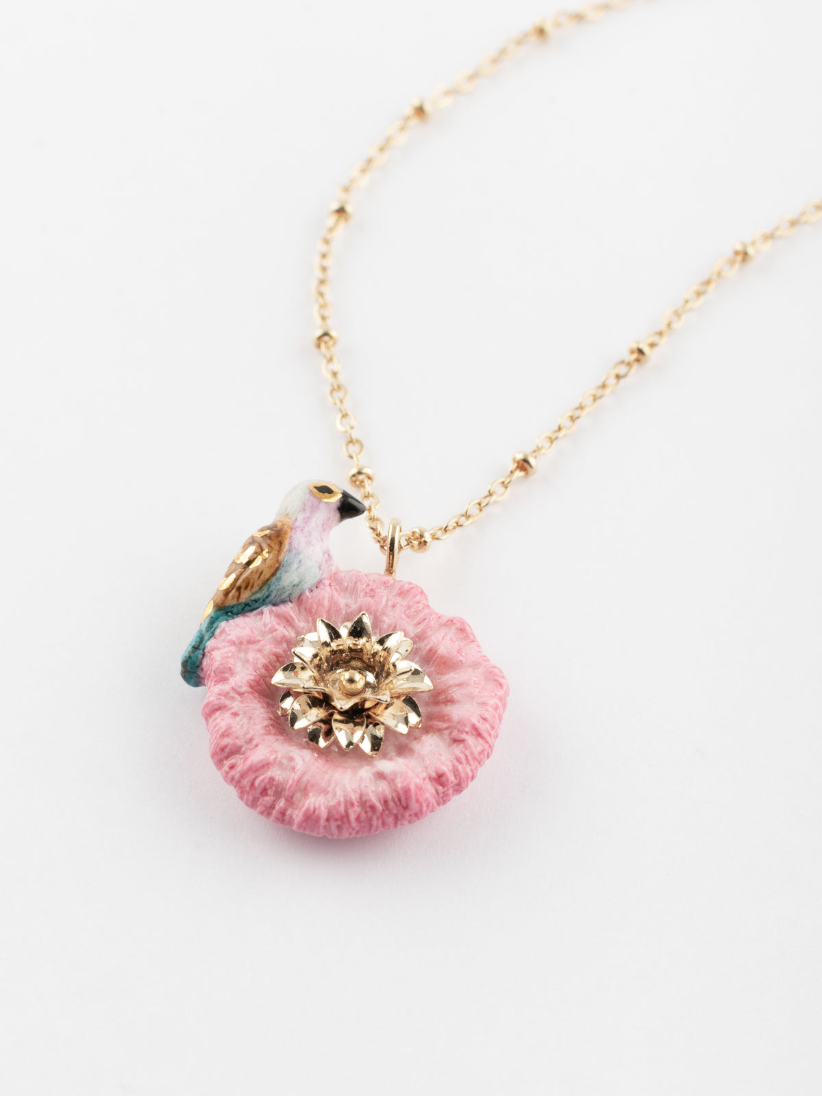 Collier chardon & oiseau