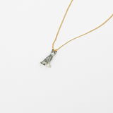 collier pendentif en porcelaine chat peint à la main chaîne doré