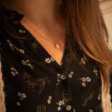 Collier chouette blanche porcelaine peint à la main