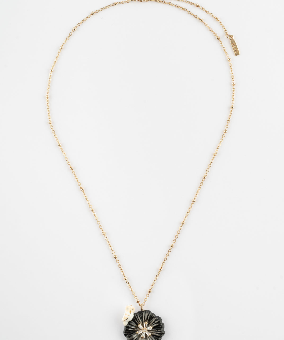 Collier chouette & chardon noir