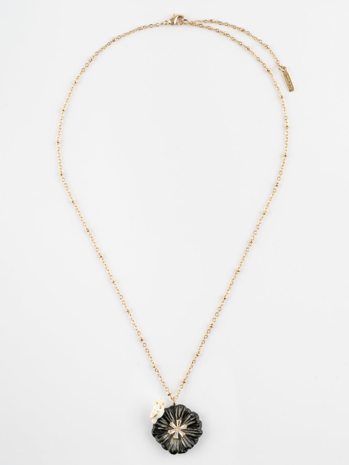 Collier chouette & chardon noir