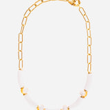 Collier coquillages & perles blanches