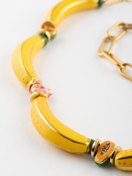 Fruit necklace & yellow banana beads – NACH BIJOUX