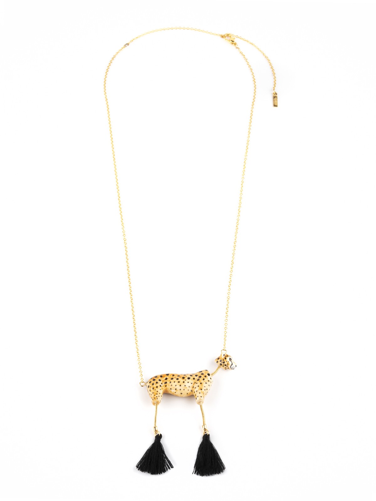 Nach(ナッシュ) ネックレス leopard sur branche avec plumes Leopard necklace on branch with porcelain feathers. – NACH