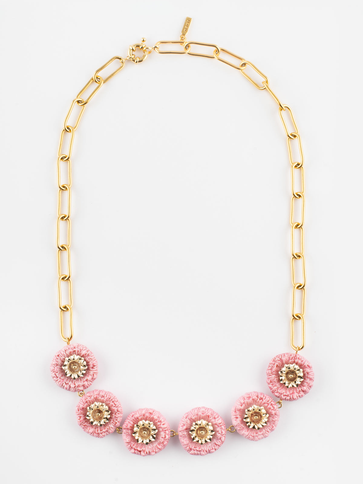 Collier multi chardons roses