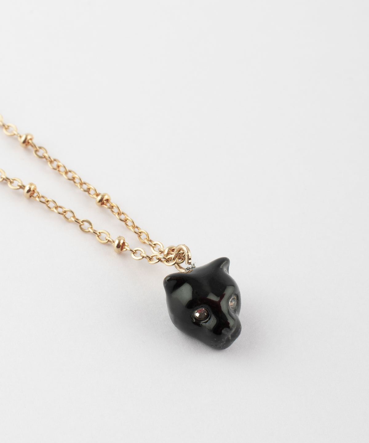 Collier panthère noire à strass