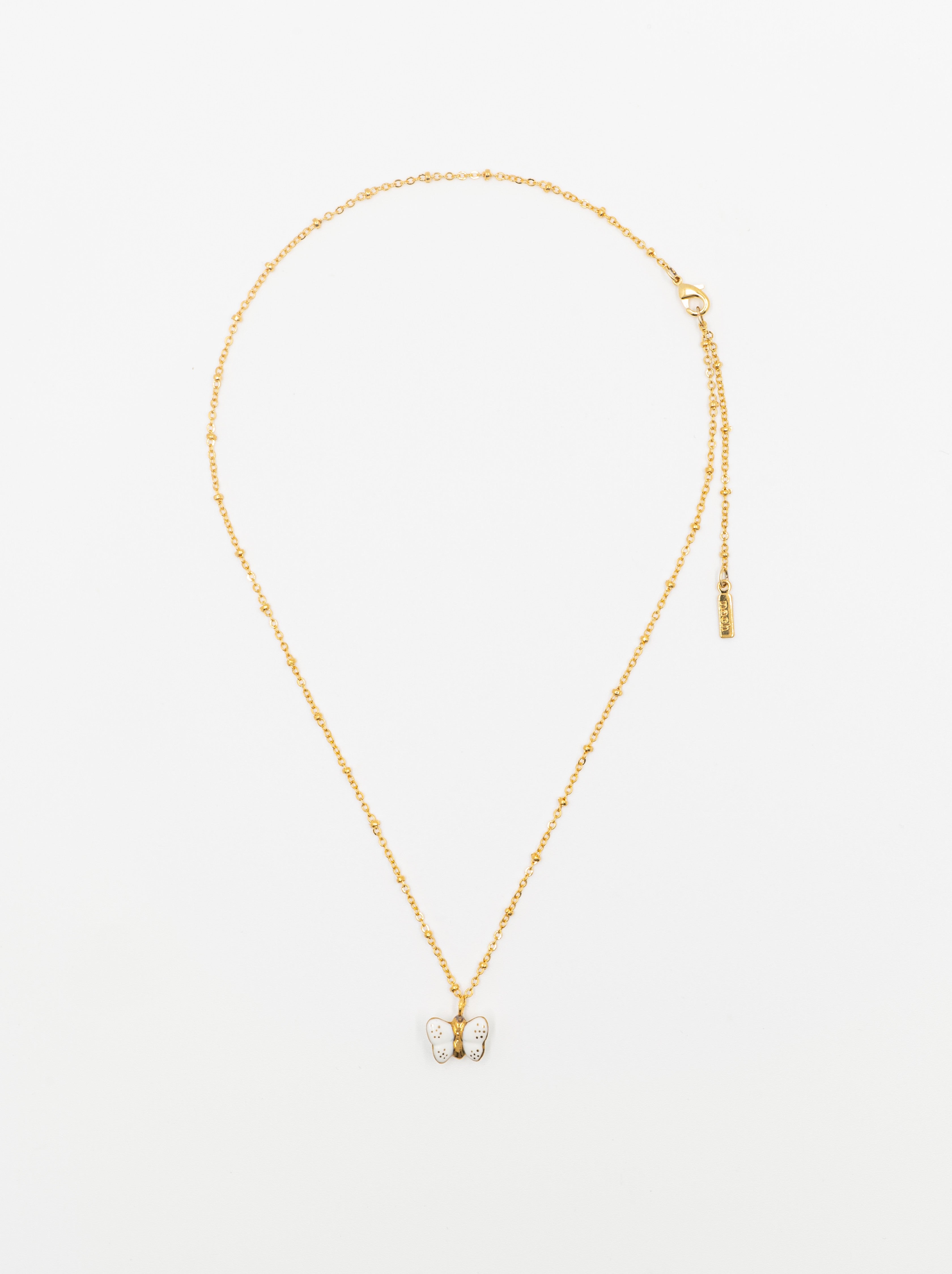 Collier papillon porcelaine peint à la main