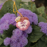 Collier pensée & papillon violet