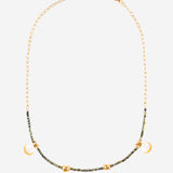 Collier perles d'hématite coquillages