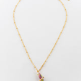 Collier perroquet et pensée