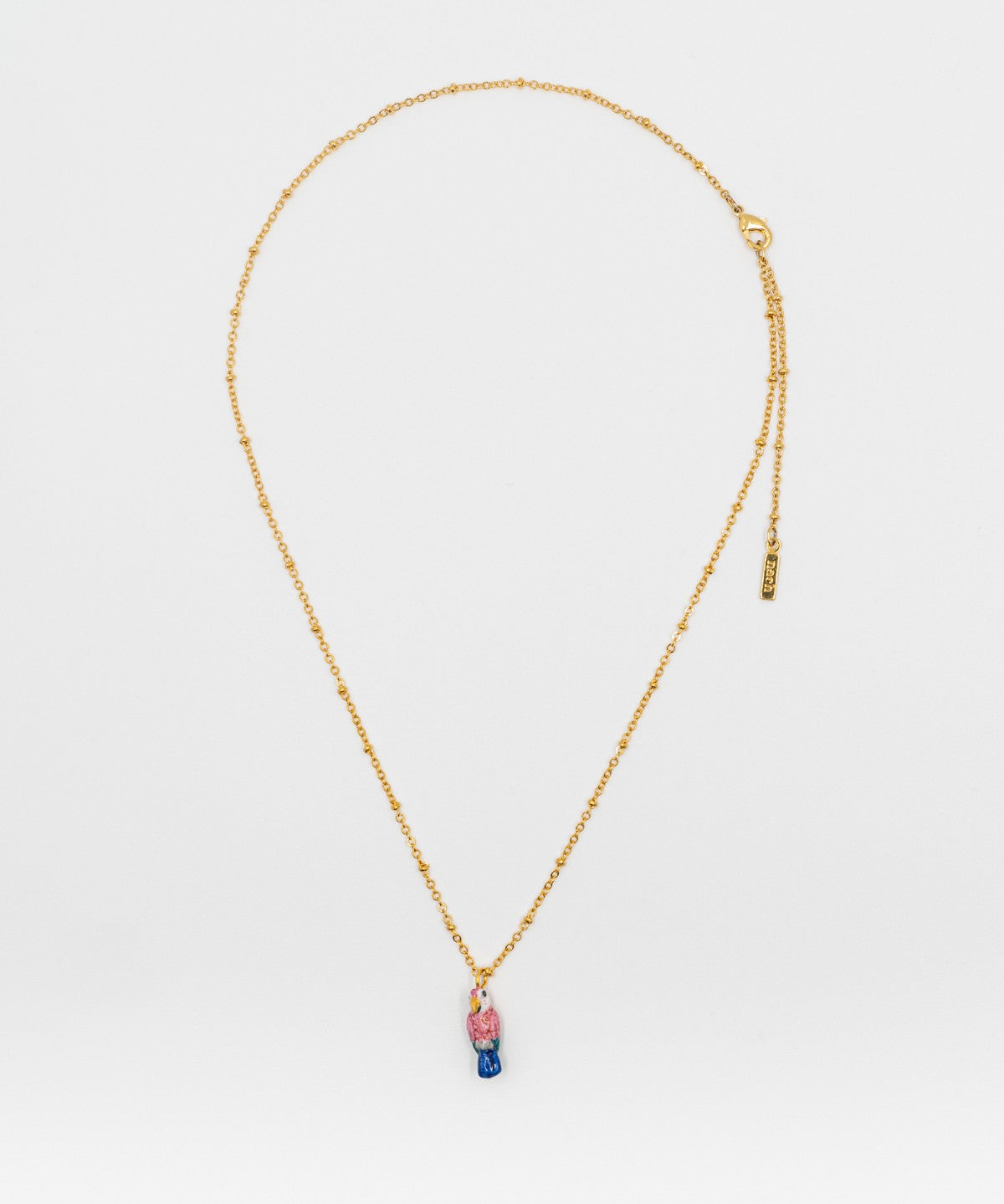 collier perroquet rose