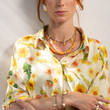 Collier perruches & perles oranges