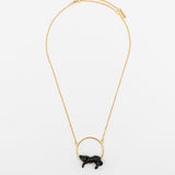 Collier leopard animal porcelain peint a la main