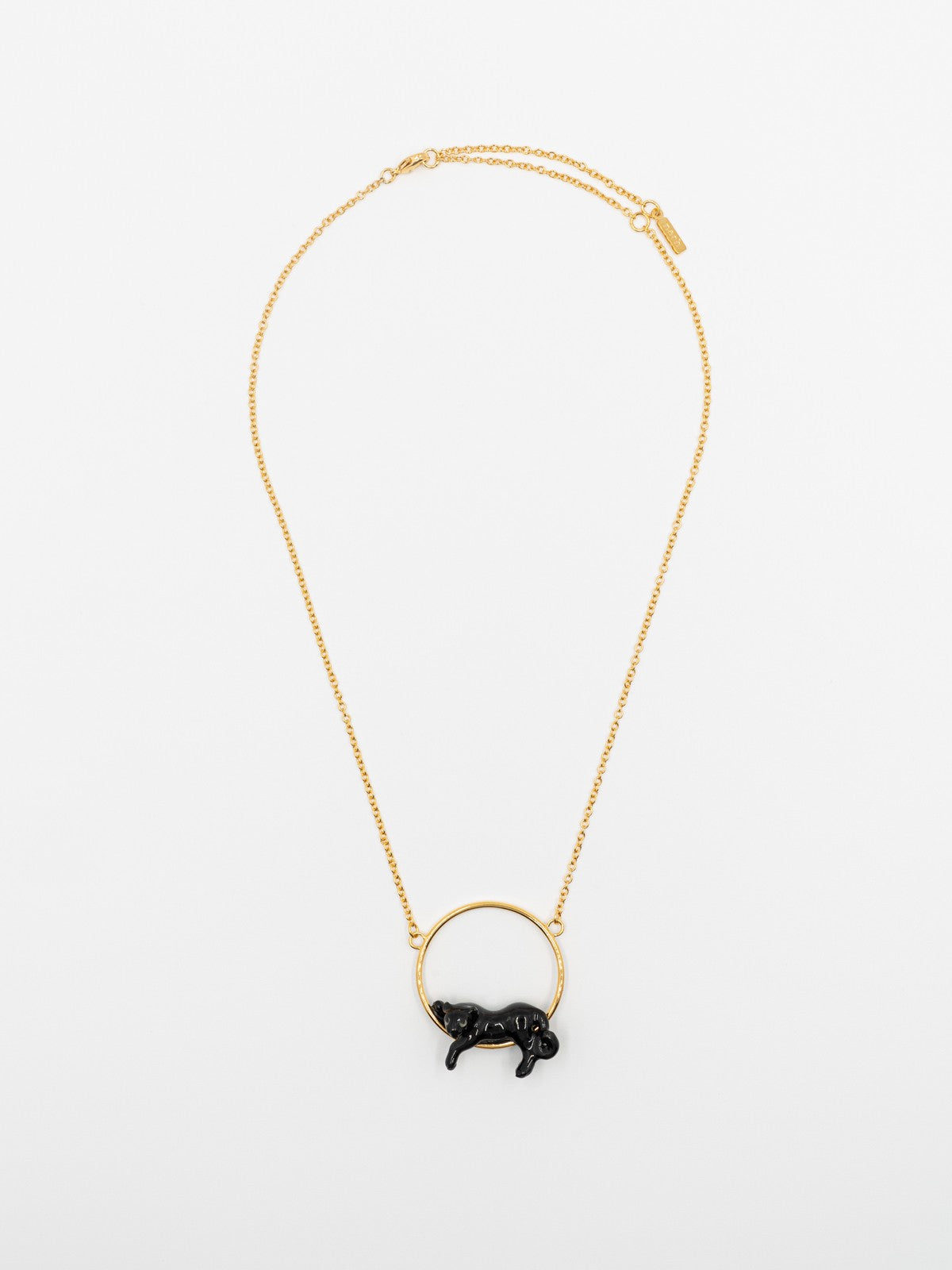 Collier leopard animal porcelain peint a la main