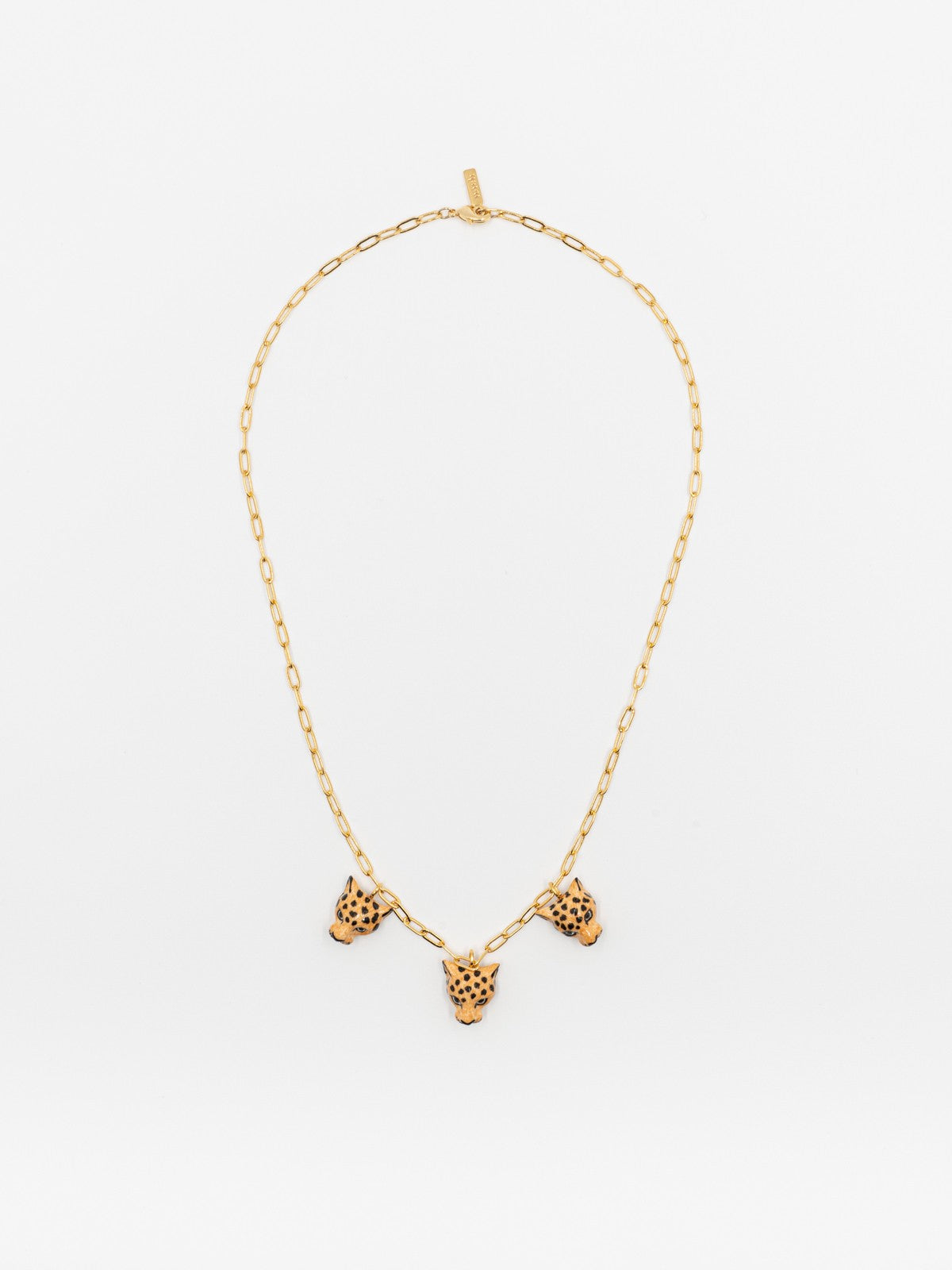 collier léopards animal porcelaine peint à la main