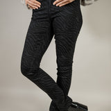 Black zebra effect jeans