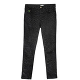Black zebra effect jeans