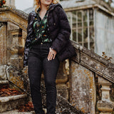 Black zebra effect jeans