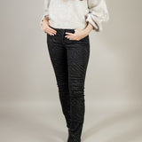 Black zebra effect jeans