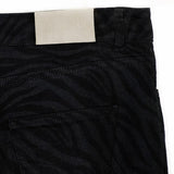 Black zebra effect jeans