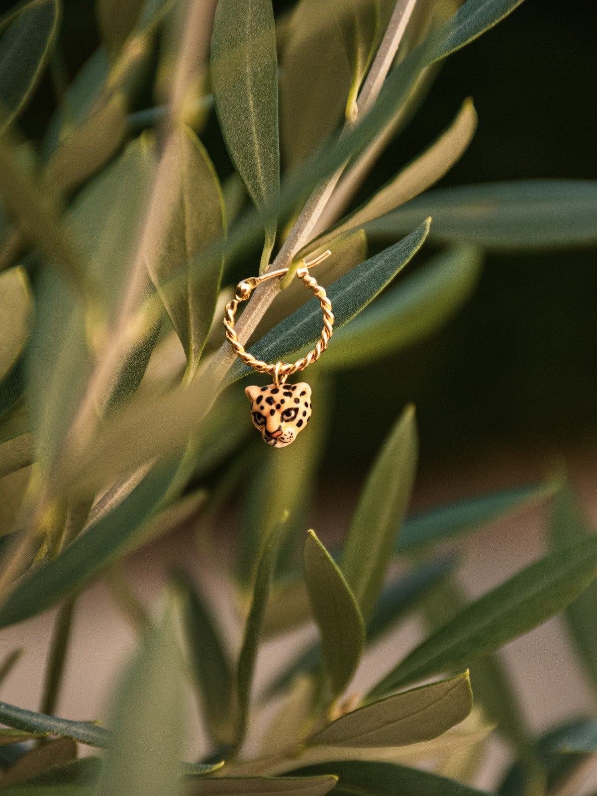 Créoles dorées léopard porcelaine nach