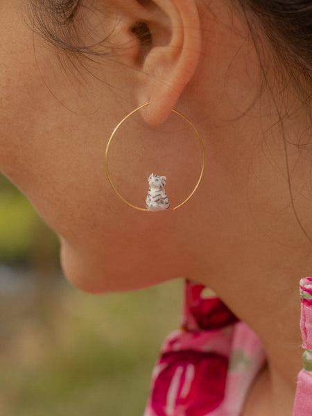 Nach(ナッシュ) Petites creoles chaton tabby ピアス petites-creoles-chaton-