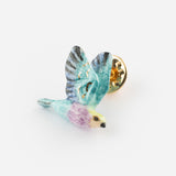 Pin's oiseau rose & bleu