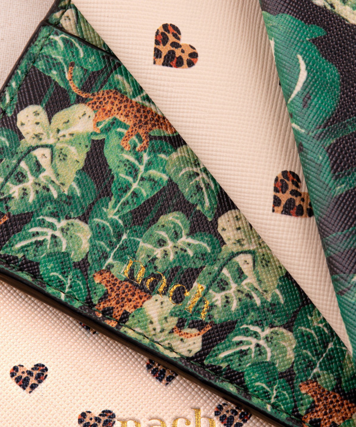 Pochette feuilles & léopard