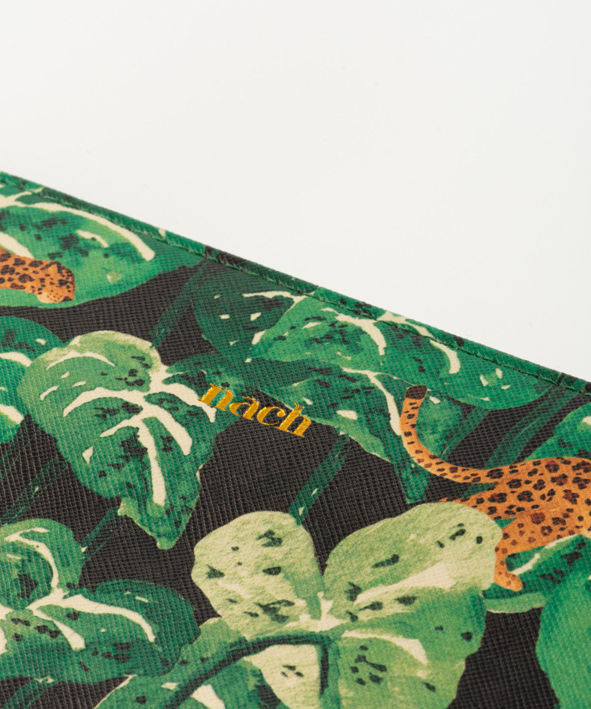 Pochette feuilles & léopard