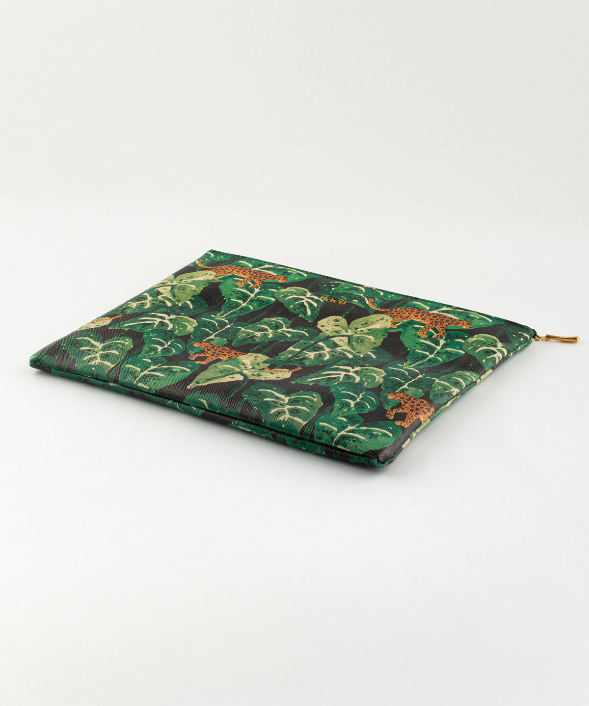 Pochette feuilles & léopard