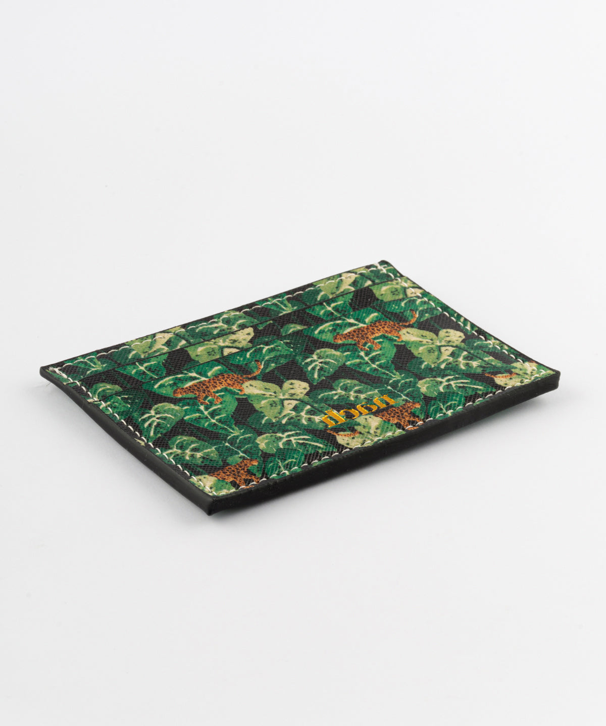 Porte-cartes feuilles & léopard