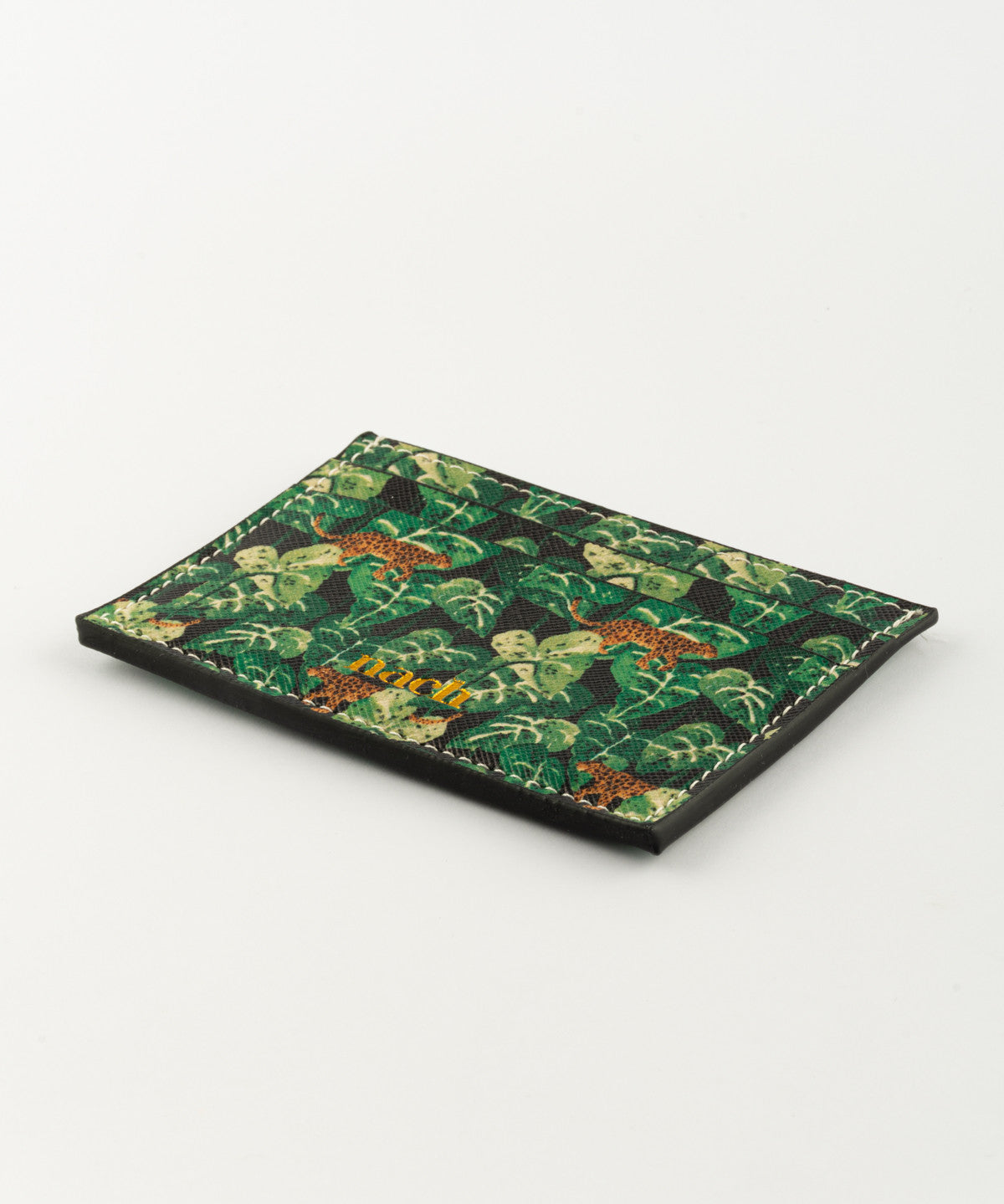 Porte-cartes feuilles & léopard