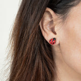 boucles d'oreilles puces coccinelle