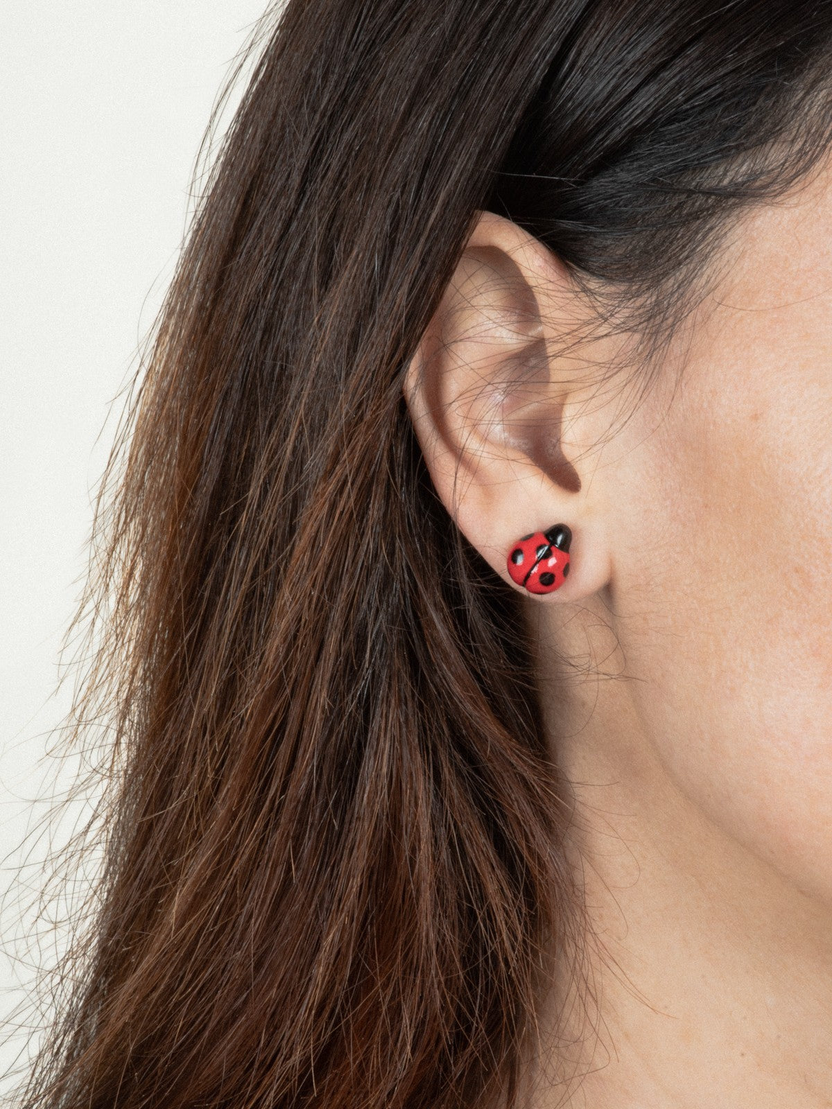 boucles d'oreilles puces coccinelle