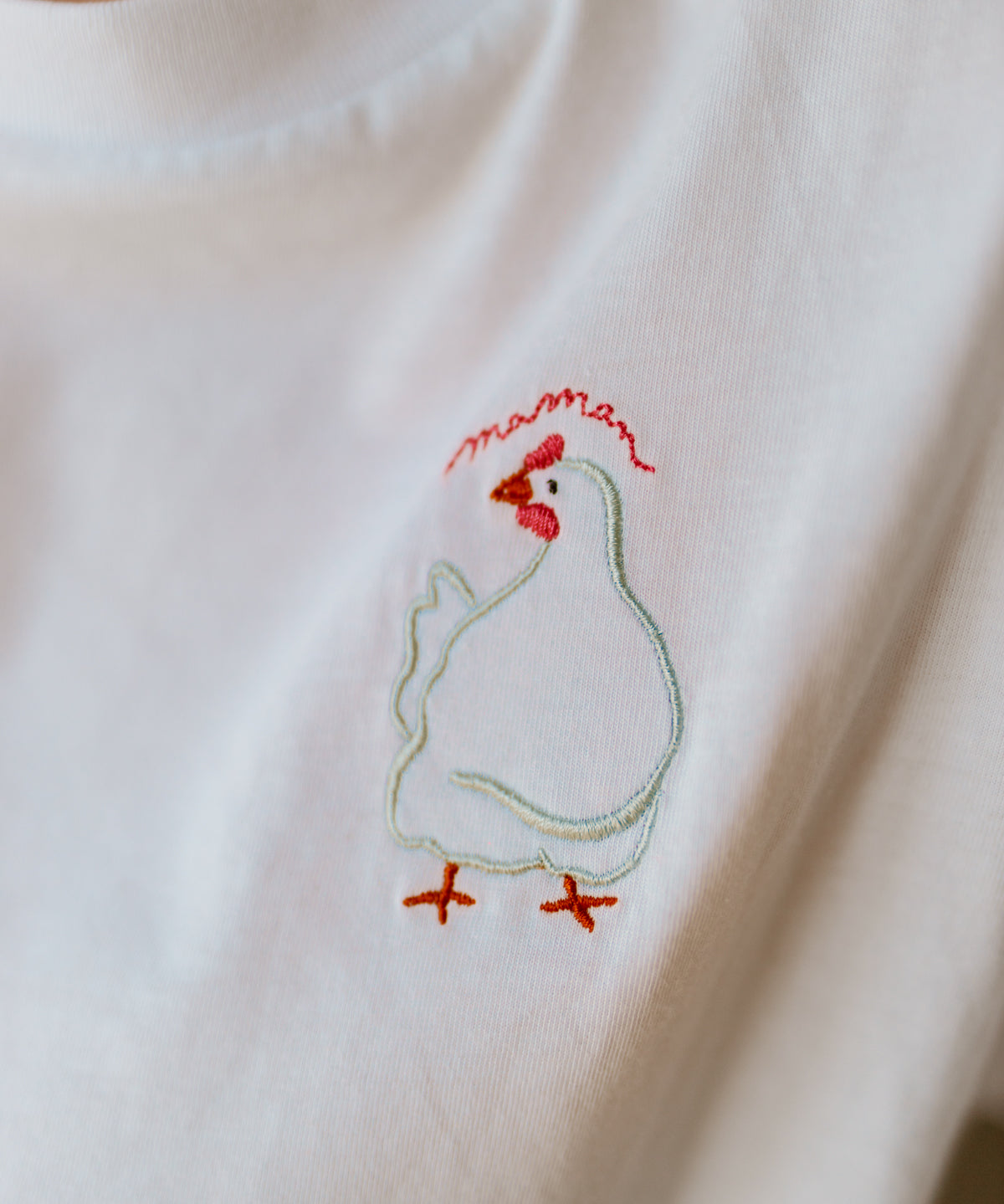 T-shirt brodé Maman Poule