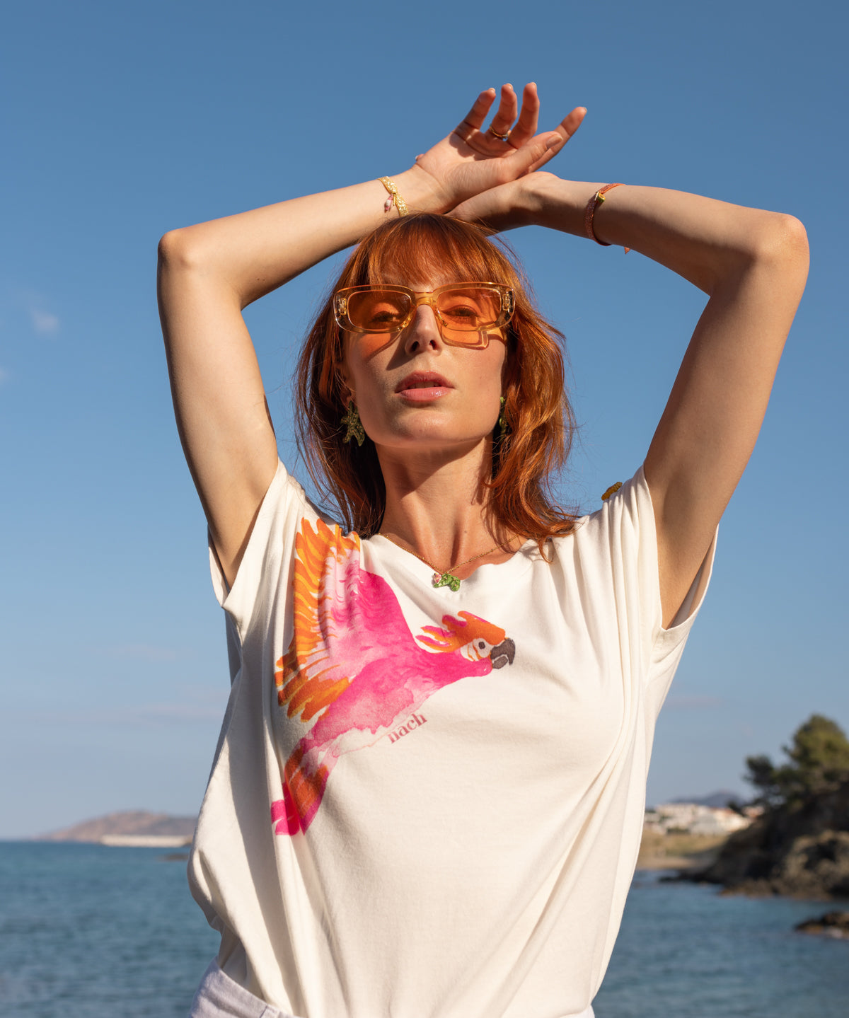 T-shirt cacatoès rose