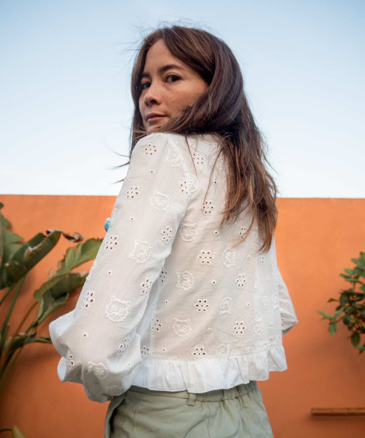 Top upcyclé broderie anglaise - Nach x Argile Studio